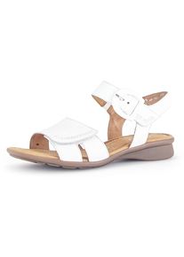Gabor Damen Keilsandalette "FLORENZ", Gr. 39, weiß, Kalbsleder, unifarben, klassisch, Schuhe, Keilabsatz, Sommerschuh, Riemchensandale in Schuhweite