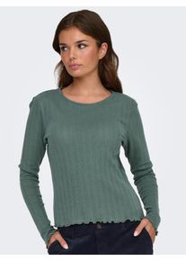Only Damen Langarmshirt "ONLCARLOTTA L/S TOP NOOS JRS", grün, modisch, Gr. XS, unifarben, Jersey, Obermaterial: 100% Baumwolle, Shirts
