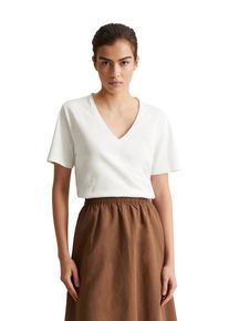 Marc O'Polo Damen T-Shirt "aus Organic Cotton Single Jerey", weiß, Basic, Gr. S, MARC O'POLO DENIM, unifarben, Obermaterial: 100% Baumwolle, Shirts