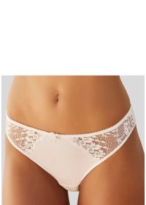 Lascana Damen Tanga, Gr. 32, weiß, Microfaser, Obermaterial: 86% Polyamid, 14% Elasthan, Unterhosen, aus floraler Spitze in dezent transparenter Optik