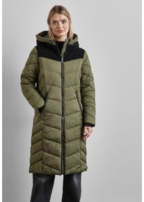 Street One Damen Steppjacke, grün, casual, Gr. 40, unifarben, Stoff, 100% Polyester, Jacken, mit Kapuze