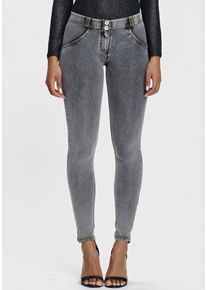 Freddy Damen Jeggings "WRUP2RC002ORG", grau, casual, Gr. S, Stoff, Obermaterial: 84% Baumwolle, 16% Elasthan, Hosen, mit Lifting & Shaping Effekt