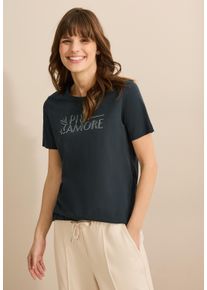 Cecil Damen Rundhalsshirtslate khaki, casual, Gr. M, bedruckt, Web, 100% Baumwolle, Shirts, aus reiner Baumwolle