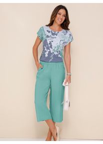 Classic Basics Damen Kurzarmshirt "Kurzarm-Shirt", grün, Gr. 56, gemustert, bedruckt, mehrfarbig, 100% Baumwolle, Shirts