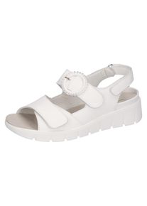 Waldläufer WALDLÄUFER Damen Sandale "K-ADEA", Gr. 5,5, weiß, Nappaleder, unifarben, klassisch, Schuhe, Bequemschuh, Komfortschuh mit 3 Klettverschlüssen, K-Weite