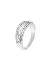 ZEEme Damen Fingerring "Silber 925 glanz/mattiert Zirkonia", 058 (18,5), Silber 925 (Sterlingsilber), weiß, Silber 925 (Sterlingsilber), Fingerringe