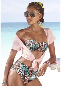 Venice Beach Damen Bügel-Bandeau-Bikini-Top "Maia", grün, Gr. 34, Animalprint, Microfaser, Polyamid, Bikini-Oberteile, mit trendigem Tierdruck