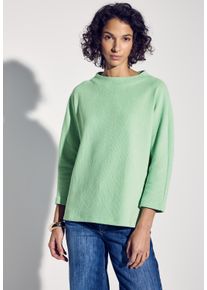 Street One Damen 3/4-Arm-Shirt, grün, casual, Gr. 38, unifarben, Web, 76% Baumwolle, 22% Polyester, 2% Elasthan, Shirts, mit 3/4 Ärmeln