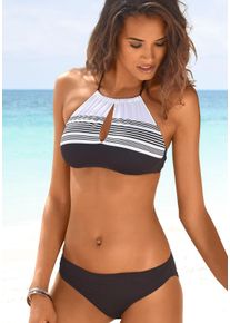 JETTE Damen Bustier-Bikini, schwarz-weiß, Gr. 32, gestreift, unifarben, Polyamid, Bikini-Sets, mit hochwertigem Design