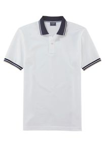 OLYMP Herren Poloshirt "Casual", weiß, casual, Gr. M, Piquu00e9, Obermaterial: 100% Baumwolle, Shirts, farbliche Kontrast-Details