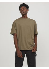 Jack & Jones JACK & JONES Herren Oversize-Shirt "JJEBRADLEY TEE SS O-NECK NOOS", grün, modisch, Gr. S, unifarben, Jersey, Obermaterial: 100% Baumwolle, Shirts,