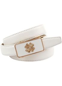 Anthoni Crown Damen Ledergürtel, weiß, Gr. 80, unifarben, Leder, Gürtel, Automatik Gürtel in weiß mit teilbezogener Schließe