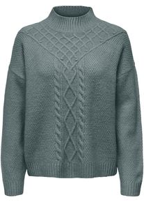 Only Damen Stehkragenpullover "ONLAMBER LS HIGHNECK KNT", grün, modisch, Gr. S, meliert, Strick, Obermaterial: 70% Polyacryl, 27% Polyester, 3%
