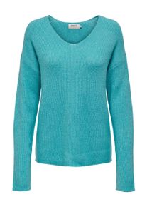 Only Damen V-Ausschnitt-Pullover "ONLCAMILLA V-NECK L/S PULLOVER KNT NOOS", grün, modisch, Gr. S, meliert, Strick, Obermaterial: 74% Polyacryl, 24%