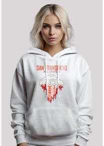 F4NT4STIC Damen Kapuzenpullover "Big Hero 6 Baymax San Fransokyo Heart", weiß, casual, Gr. S, Obermaterial: 65% Baumwolle, 35% Polyester, Pullover,