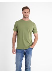 Lerros Herren T-Shirt "Lerros Basic T-Shirt mit Logostitch, unifarben", grün, Gr. XL, 100% Baumwolle, Shirts