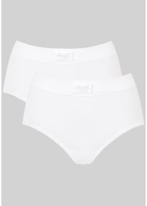 Sloggi Damen Slip "Double Comfort Maxi 2P", Gr. 48, weiß, Single Jersey, Webqualität, Obermaterial: 95% Baumwolle, 5% Elasthan. Besatz: 86%