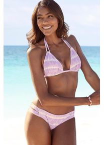 s.Oliver Damen Triangel-Bikini-Top "Enja", lila, Gr. 34, bedruckt, Batikmuster, Microfaser, Recycling-Polyamid, Microfaser, Bikini-Oberteile, mit