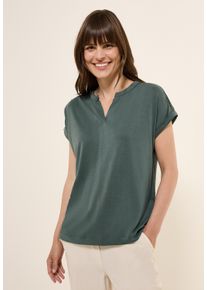 Cecil Damen T-Shirtschwarz balmy khaki, casual, Gr. L, unifarben, Stoff, 78% Modal, 22% Polyester, Shirts, aus softem Materialmix