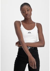 Damen Muscleshirt "Alpha Industries Women - Tanks Basic Crop-Top SL Women", weiß, Gr. M, Alpha Industries, Obermaterial: 95% Baumwolle, 5% Elastan,