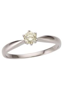 Firetti Damen Solitärring "Schmuck Geschenk Gold 750 Damenring Verlobungsring Goldring Solitär", 17, 0,25 ct LR = lupenrein, Weißgold 750-Diamanten,