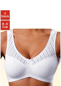 Nuance Damen Soft-BH, Gr. 80, weiß, Jersey, Obermaterial: 85% Baumwolle, 10% Polyamid, 5% Elasthan, klassisch, BHs, ohne Bügel, mit schickem