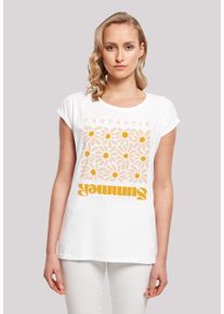 F4NT4STIC Damen T-Shirt "Summer Sunflower", weiß, casual, Gr. XL, Obermaterial: 100% Baumwolle, Shirts, Print