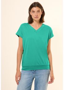 Cecil Damen T-Shirt, grün, casual, Gr. S, unifarben, Web, Stoff, 50% Baumwolle, 50% Modal, Shirts, im soften Baumwoll-Mix