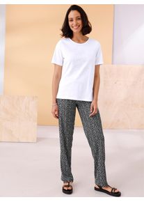 Classic Basics Damen Kurzarmshirt "Shirt", weiß, Gr. 48, unifarben, geblümt, 100% Baumwolle, Shirts