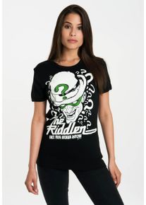 logoshirt Damen T-Shirt "The Riddler", schwarz-weiß, casual, Gr. L, bedruckt, 100% Baumwolle, Shirts, mit lizenziertem Originaldesign