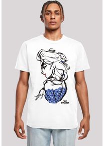 F4NT4STIC Herren T-Shirt "Disney Frozen Elsa Sketch Mono", weiß, casual, Gr. XXL, Obermaterial: 100% Baumwolle, Shirts, Herren,Premium