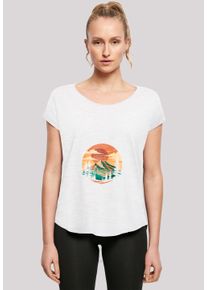 F4NT4STIC Damen T-Shirt "Sonnenuntergang Berglandschaft", weiß, casual, Gr. XXL, Obermaterial: 100% Baumwolle, Shirts, Premium Qualität
