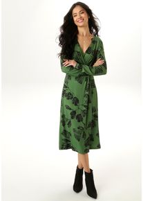 Damen Jerseykleid, grün, feminin, Gr. 36, Aniston SELECTED, bedruckt, geblümt, gemustert, Single Jersey, Obermaterial: 95% Viskose, 5% Elasthan,