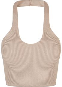 Urban Classics Herren Muskelshirt "Urban Classics Damen Ladies Rib Knit Crossed Neckholder Top", grau, casual, Gr. XL, unifarben, 35% Polyacryl, 35%