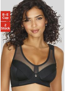 Nuance Damen Entlastungs-BH, Gr. 105, schwarz-weiß, Microtouch, Spitze, Obermaterial: 75% Polyamid, 25% Elasthan, klassisch, BHs, mit modischen
