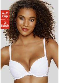 Petite Fleur Damen Push-up-BH, Gr. 80, schwarz-weiß, Spitze, Obermaterial: 64% Baumwolle, 31% Polyamid, 5% Elasthan, feminin, BHs, mit Bügel und