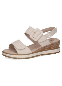 Caprice Damen Keilsandalette, Gr. 37, weiß, Nubukleder, casual, Schuhe, Sommerschuh, Riemchensandale in bequemer Weite