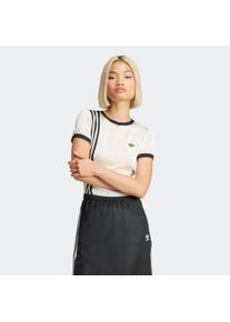 Damen T-Shirt "KNITTED 3S TEE", weiß, sportlich, Gr. XS, adidas originals, Obermaterial: 67% Viskose, 33% Polyester, Shirts