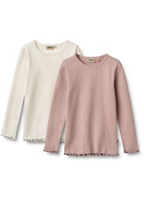 Wheat Mädchen Langarmshirt "Wheat T-Shirt 2er Pack Doppelpack L/S Ida", rosa, Gr. 104, 100% Bio-Baumwolle, Shirts