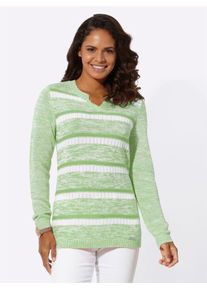 Casual Looks Damen Strickpullover "Pullover", grün, Gr. 38, gemustert, 100% Baumwolle, 0% Polyacryl, Pullover