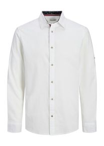 Jack & Jones JACK & JONES Herren Langarmhemd "JJPIERRE SLUB DETAIL SHIRT LS", weiß, modisch, Gr. XS, unifarben, Web, Obermaterial: 100% Baumwolle, Hemden