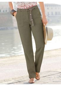 Casual Looks Damen Palazzohose, grün, Gr. 20, unifarben, 100% Polyester, Hosen