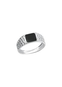 Vivance Damen Fingerring "925/- Sterling Silber rhodiniert Lack schwarz", 019 (60,0), Silber 925 (Sterlingsilber), weiß, Silber 925 (Sterlingsilber),