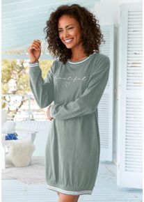 Vivance Dreams Damen Nachthemd, Gr. 32, grün, Single Jersey, Obermaterial: 100% Baumwolle, Basic, Kleider, mit Ripp-Abschlüssen