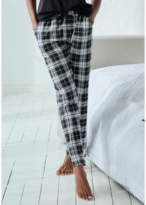 Vivance Dreams Damen Pyjamahose, Gr. 36, schwarz-weiß, Single Jersey, Obermaterial: 100% Baumwolle, modisch, Hosen, mit Schwarz-Weiß-Druck