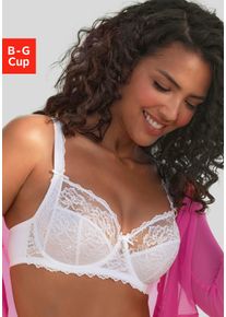 Lascana Damen Bügel-BH, Gr. 80, weiß, Spitze, Obermaterial: 86% Polyamid, 8% Polyester, 6% Elasthan, feminin, BHs, mit hübschen Spitzenträgern, sexy