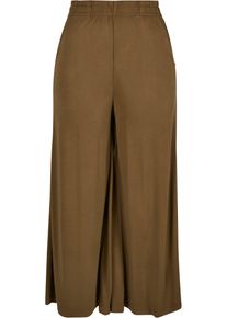 Urban Classics Damen Bequeme Jeans "Urban Classics Damen Ladies Modal Culotte", grün, casual, Gr. 5XL, unifarben, 77% Modal, 23% Polyester, Jeans