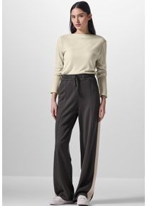 Damen Langarmshirtcloud cream meliert, casual, Gr. 46, STREET ONE STUDIO, unifarben, Stoff, 65% Polyester, 35% Viskose, Shirts, mit U-Boot-Ausschnitt
