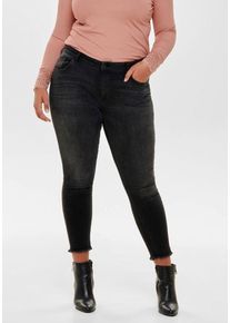 Only CARMAKOMA Damen Skinny-fit-Jeans "CARWILLY REG SK ANK JNS", schwarz, casual, Gr. 46, Jeans, Obermaterial: 92% Baumwolle, 6% Polyester, 2%