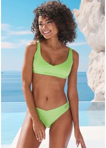 Venice Beach Damen Bikini-Hose "Lucky", grün, Gr. 34, Strukturmuster, Recycling-Polyamid, Badehosen, aus gerippter Strukturware
